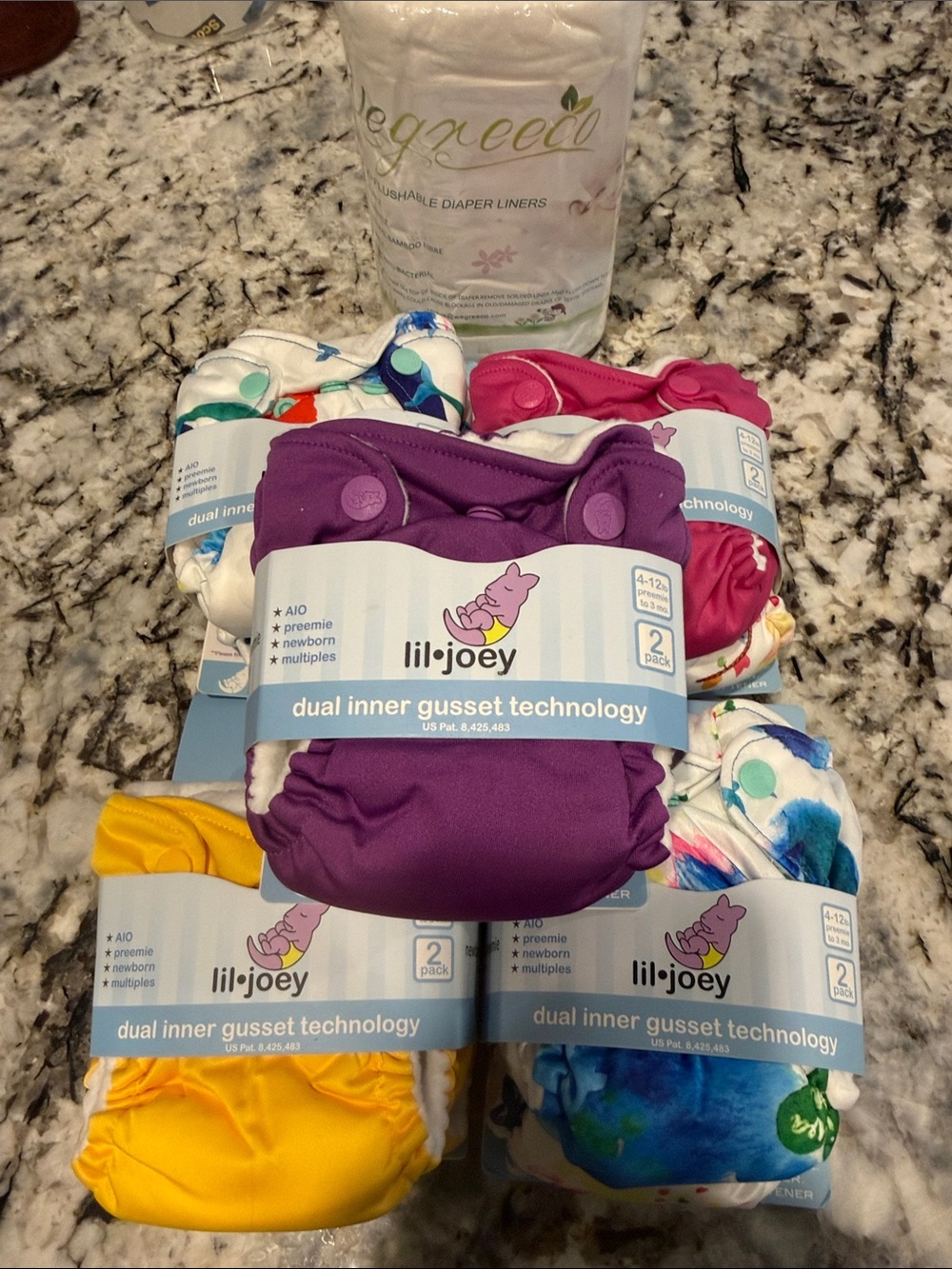 Kids Cloth Diaper Cover - Purple, Yellow, Pink & Multicolor Size 4lbs-12lbs